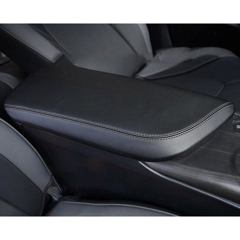 INTGET Car Center Console Armrest Cover for Toyota Camry Accessories 2018-2024 2019 2020 2021 2022 2023 Interior Camry SE/XSE Arm Rest Seat Cover Middle Console Box Lid Protector (New Black Stitches) - Image 1